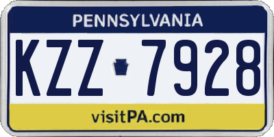 PA license plate KZZ7928