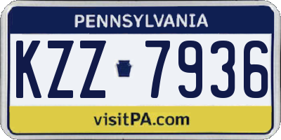 PA license plate KZZ7936