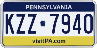 PA license plate KZZ7940