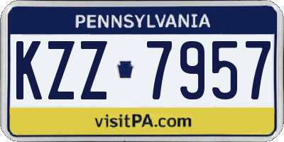 PA license plate KZZ7957