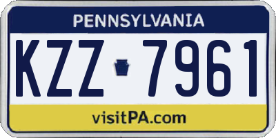 PA license plate KZZ7961