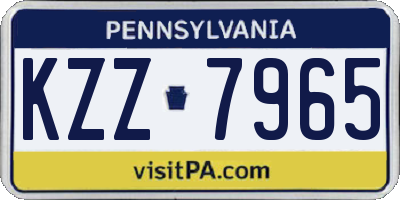 PA license plate KZZ7965