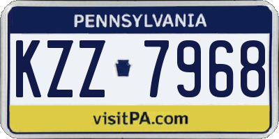 PA license plate KZZ7968
