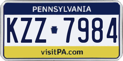 PA license plate KZZ7984