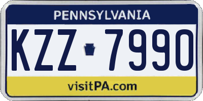 PA license plate KZZ7990
