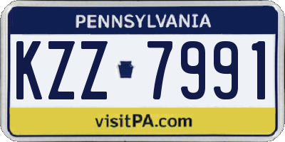 PA license plate KZZ7991