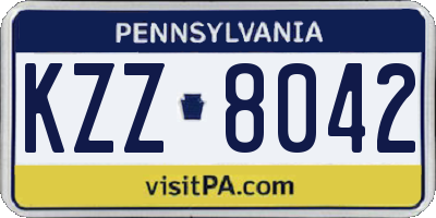 PA license plate KZZ8042