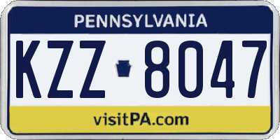 PA license plate KZZ8047