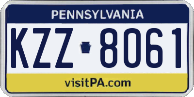 PA license plate KZZ8061