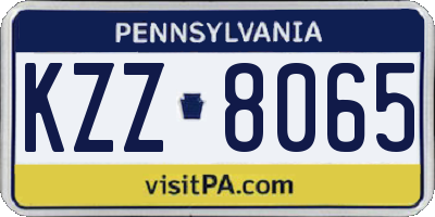 PA license plate KZZ8065