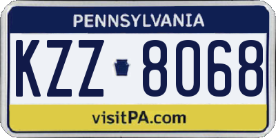 PA license plate KZZ8068