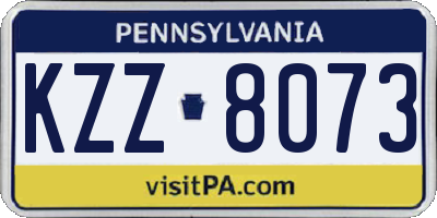 PA license plate KZZ8073