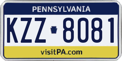 PA license plate KZZ8081