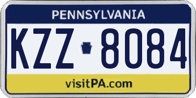 PA license plate KZZ8084