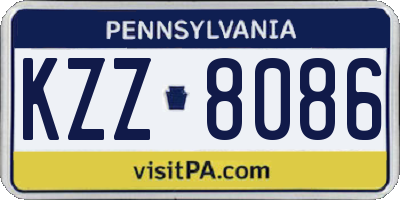 PA license plate KZZ8086