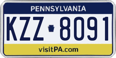 PA license plate KZZ8091