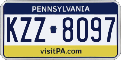 PA license plate KZZ8097
