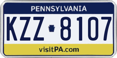 PA license plate KZZ8107