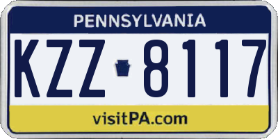 PA license plate KZZ8117