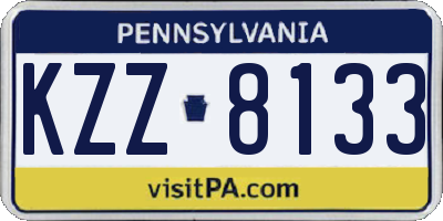 PA license plate KZZ8133
