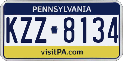 PA license plate KZZ8134