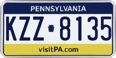 PA license plate KZZ8135