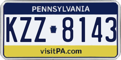 PA license plate KZZ8143