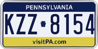 PA license plate KZZ8154