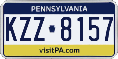 PA license plate KZZ8157