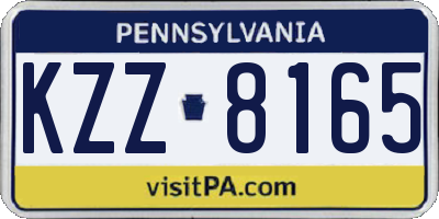 PA license plate KZZ8165