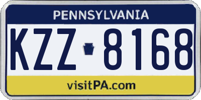 PA license plate KZZ8168