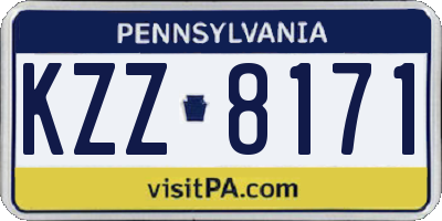 PA license plate KZZ8171