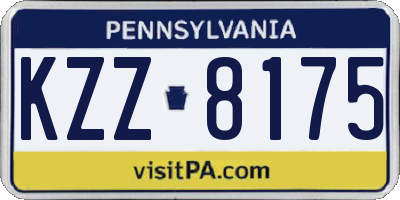 PA license plate KZZ8175