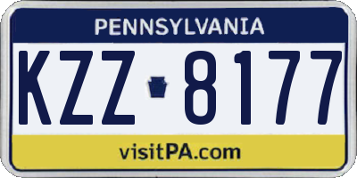 PA license plate KZZ8177