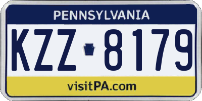 PA license plate KZZ8179