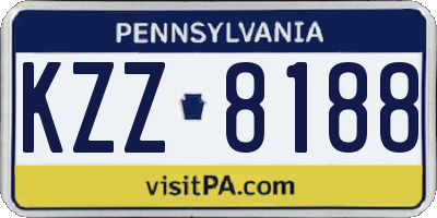 PA license plate KZZ8188