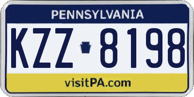 PA license plate KZZ8198