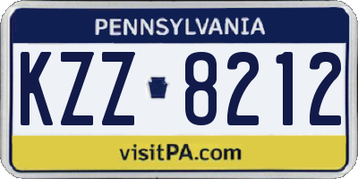 PA license plate KZZ8212