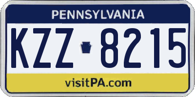PA license plate KZZ8215