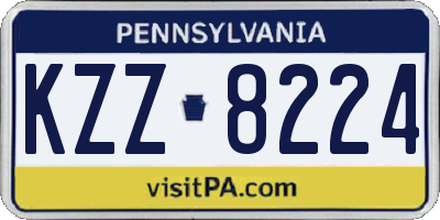 PA license plate KZZ8224