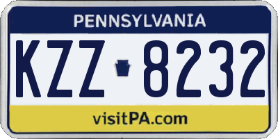 PA license plate KZZ8232