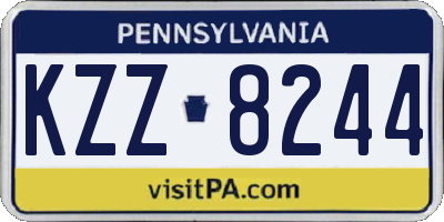 PA license plate KZZ8244