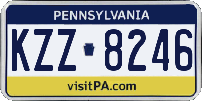 PA license plate KZZ8246
