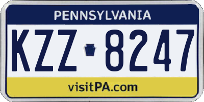 PA license plate KZZ8247