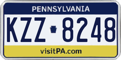 PA license plate KZZ8248