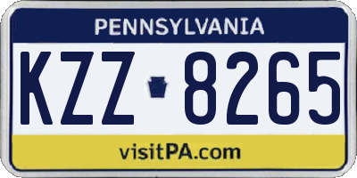 PA license plate KZZ8265