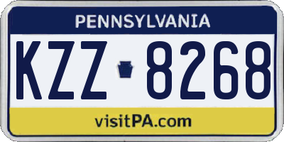 PA license plate KZZ8268