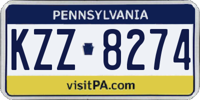 PA license plate KZZ8274