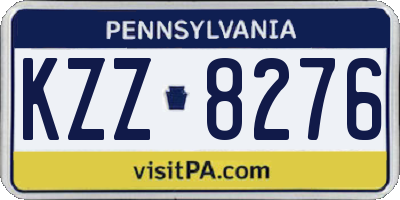 PA license plate KZZ8276