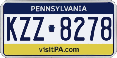 PA license plate KZZ8278